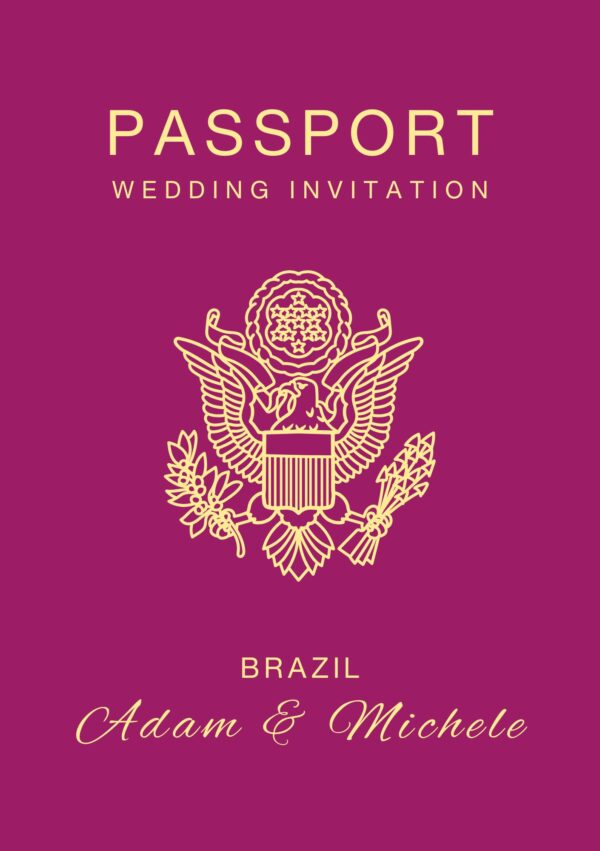 Maroon Wedding Passport Set